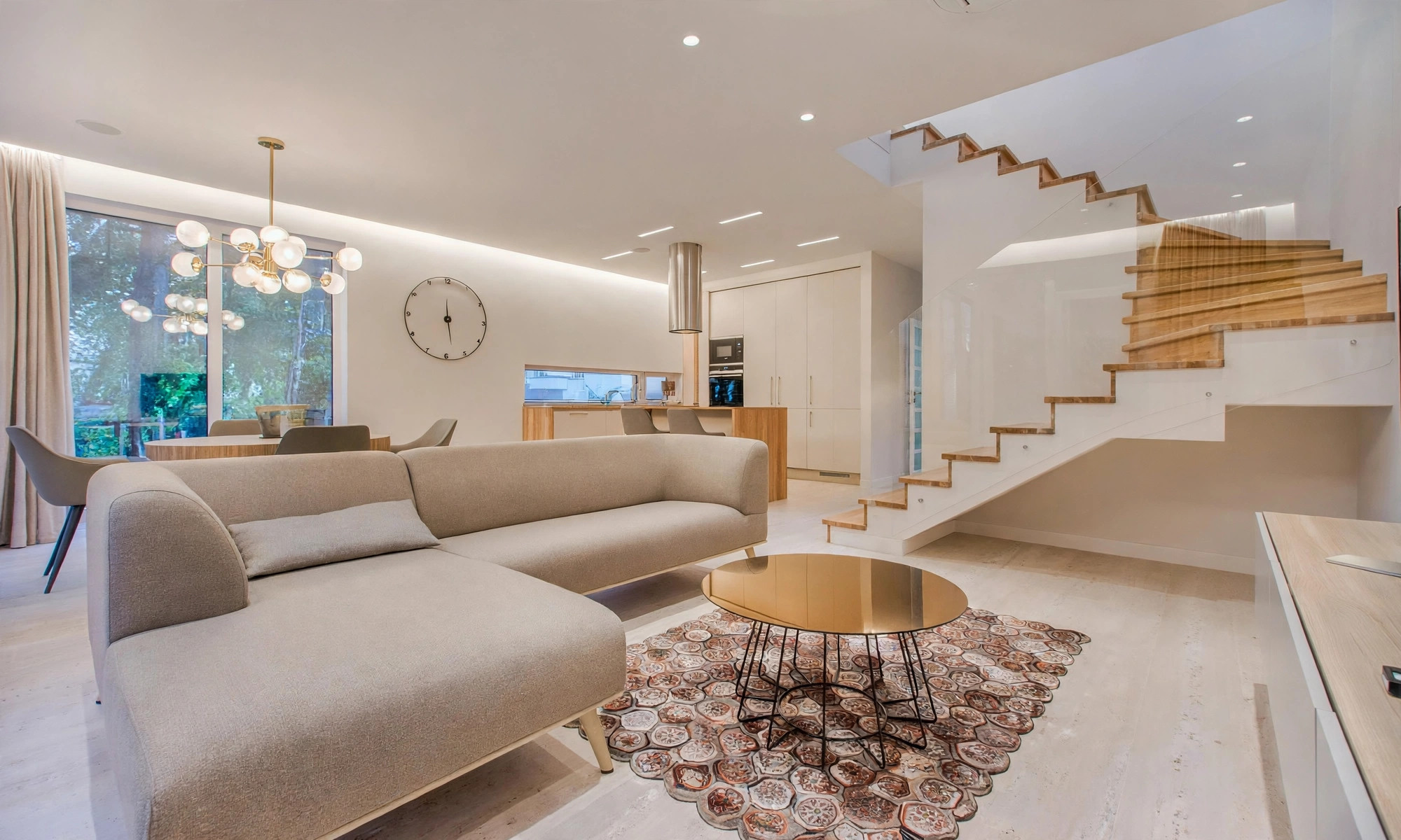 Beautifully staged living room photographed for a listing